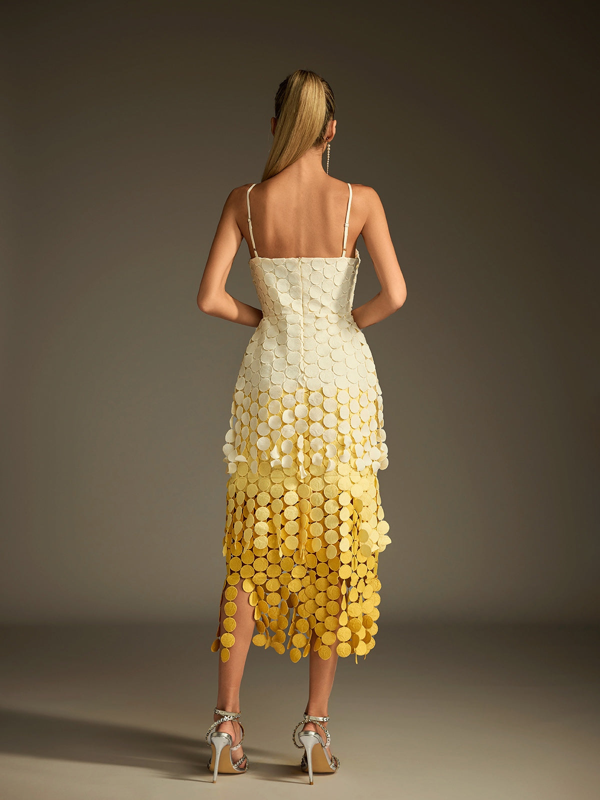 Ombre Spaghetti Cutout Midi Dress