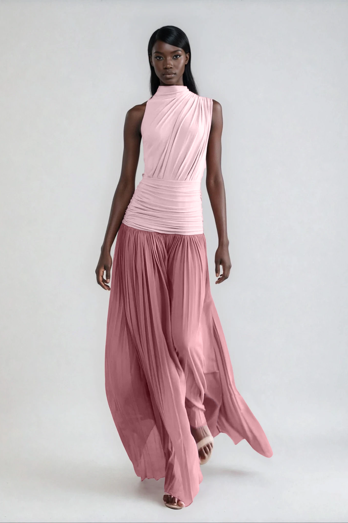 Domhnall Asymmetric Ruch Maxi Dress