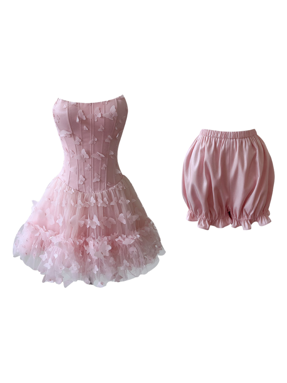 Spaghetti Butterfly Dress Set