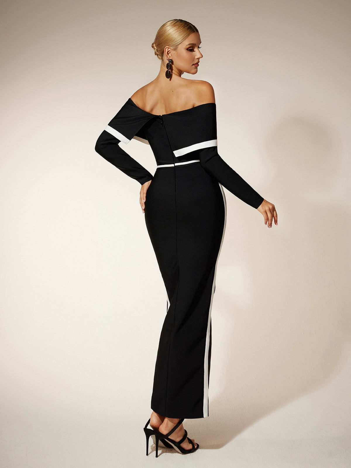 Off Shoulder Split Bandage Dress