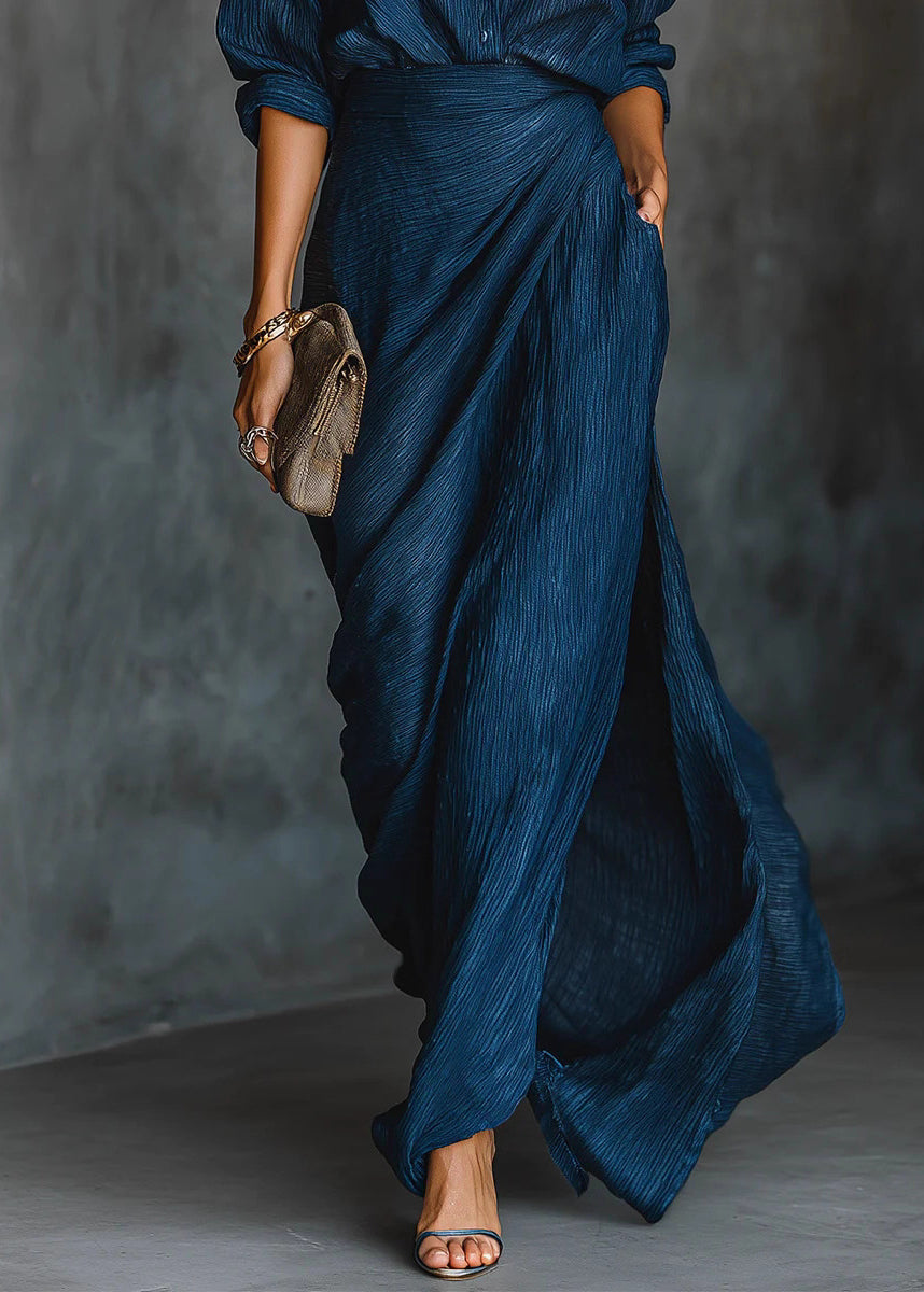 Elegant Peter Pan Collar Asymmetrical Design Wrinkled Dress