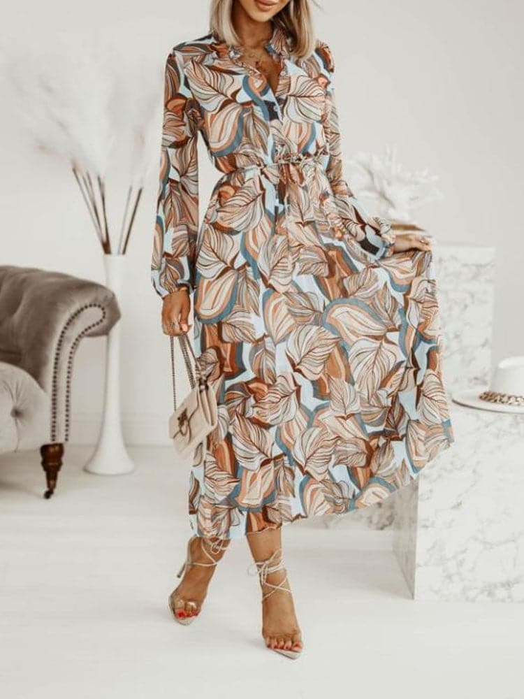 Elegant V Neck Boho Beach Dress