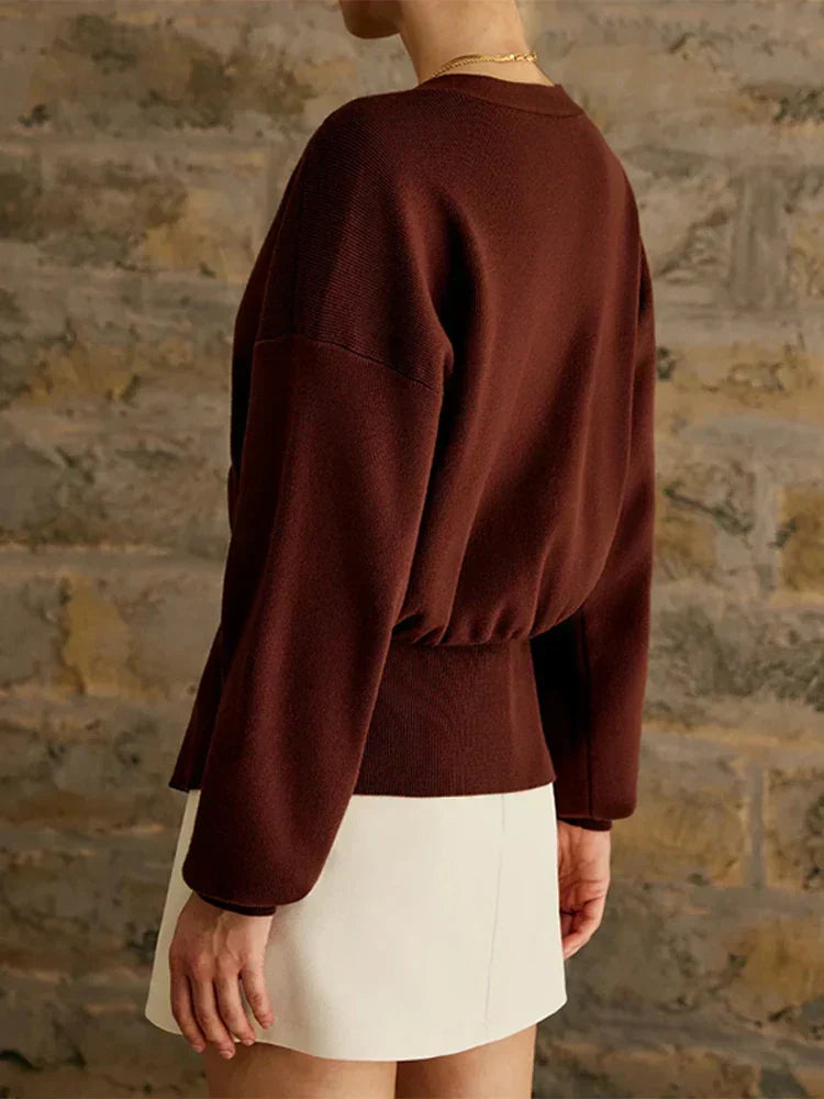 Loose Hollow Out V-Neck Knit Cardigan