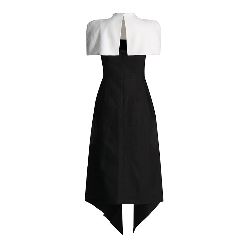 Elegant Vietnam Special Interest Design Detachable Pullover Patchwork Cami Dress Slit