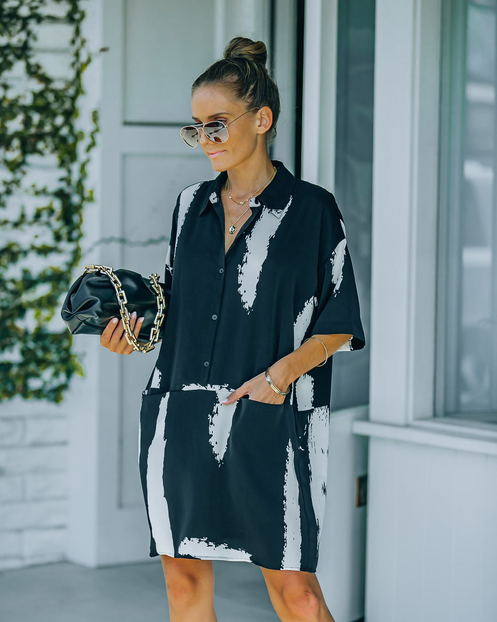 Raelynn Pocketed Button Down Shirt Dress FINAL