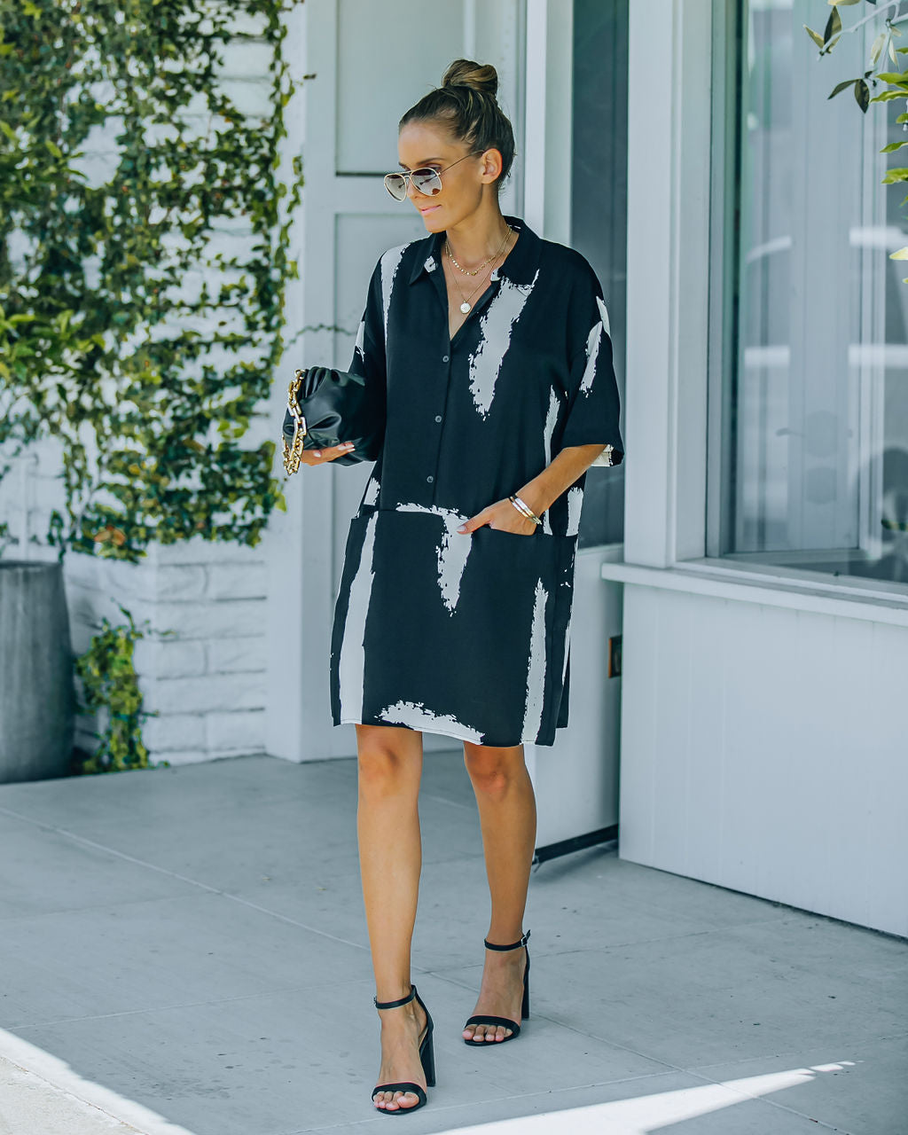 Raelynn Pocketed Button Down Shirt Dress FINAL