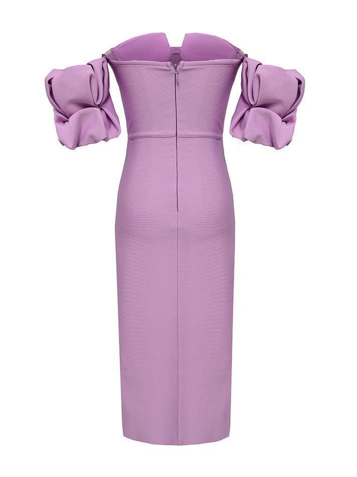Fallon Off Shoulder Puff Sleeves Bandage Dress
