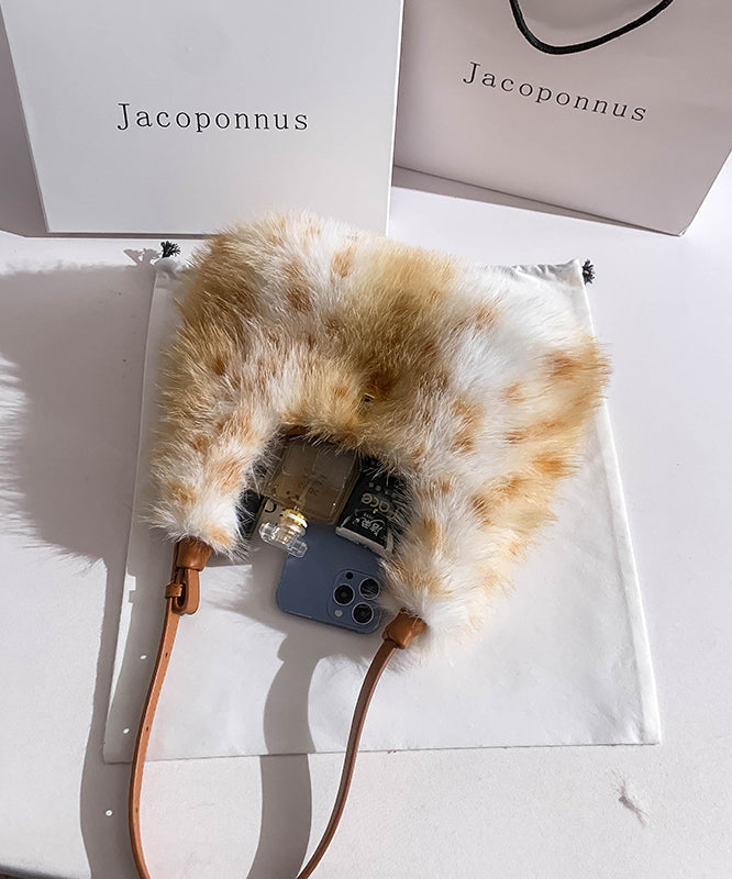 Spotted Fuzzy Faux Fur Shoulder Bag 3