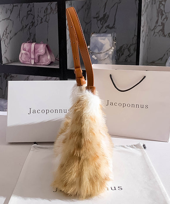 Spotted Fuzzy Faux Fur Shoulder Bag 5
