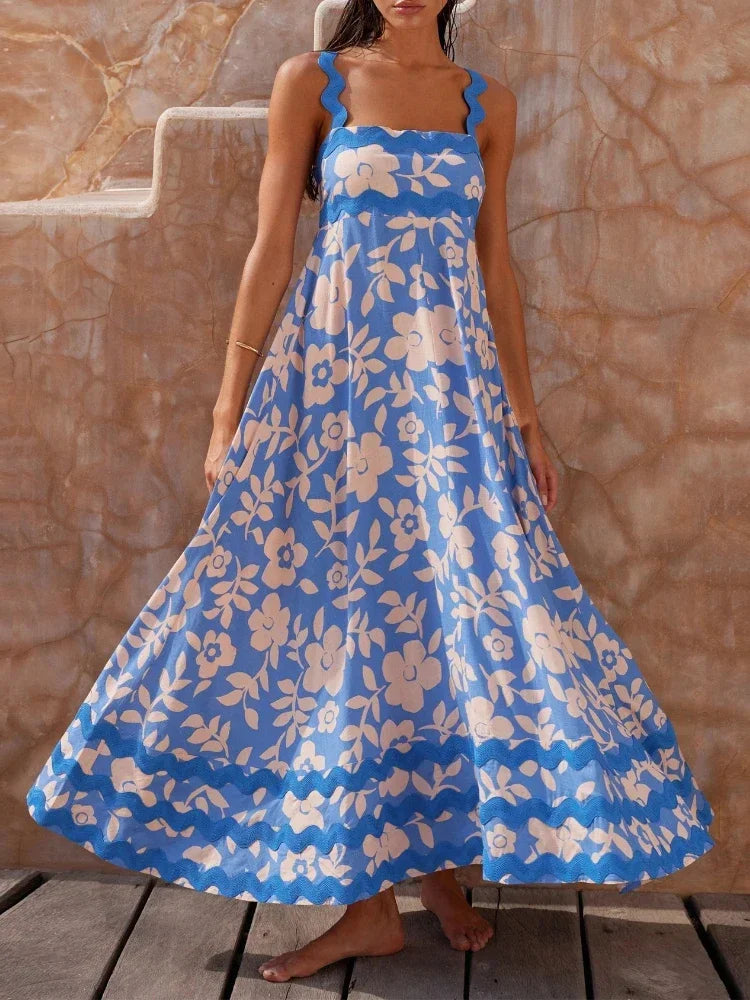 Summer Holiday Elegant Vintage Sling Long Maxi Boho Dress