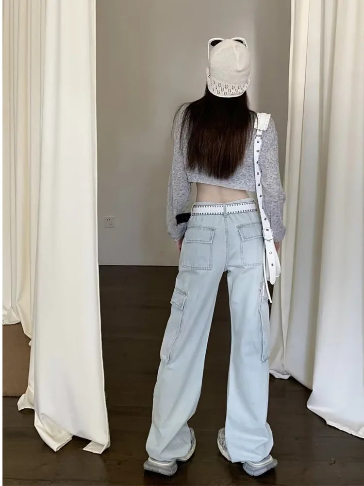 New Vintage Harajuku Aesthetic Clothing Autumn Baggy Fashion Clothes for Teenagers Women's Jean