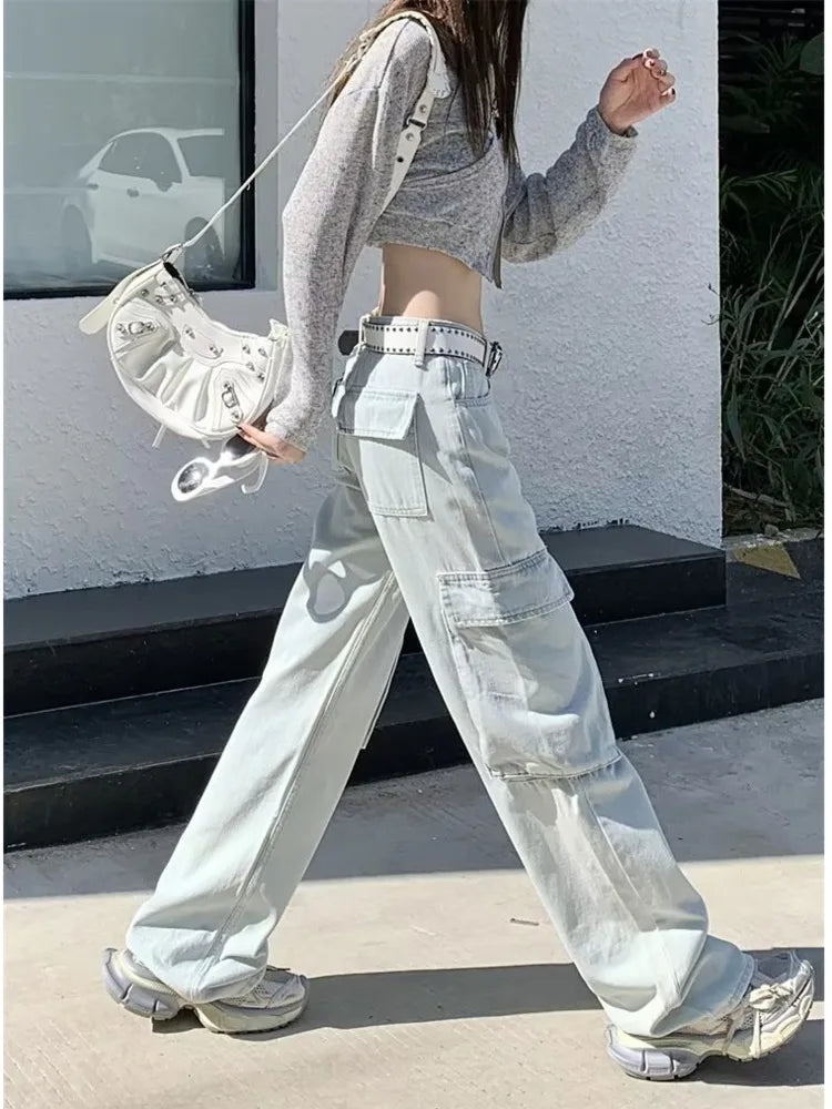 New Vintage Harajuku Aesthetic Clothing Autumn Baggy Fashion Clothes for Teenagers Women's Jean