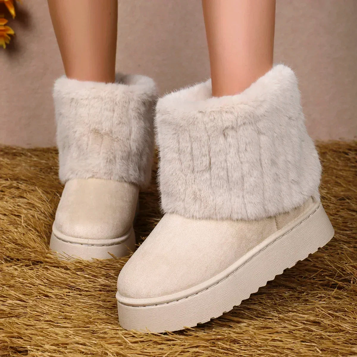 Round Toe Warm Thickened Plush Midcalf Thick Sole Snow Boot