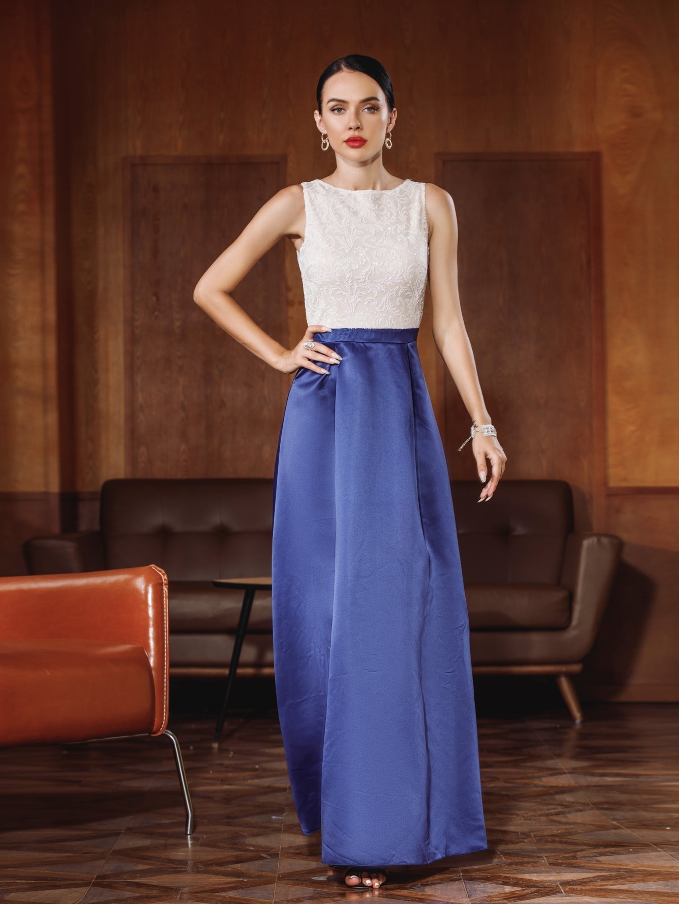 Fashion Women Sleeveless Gilded Slim Party Dress