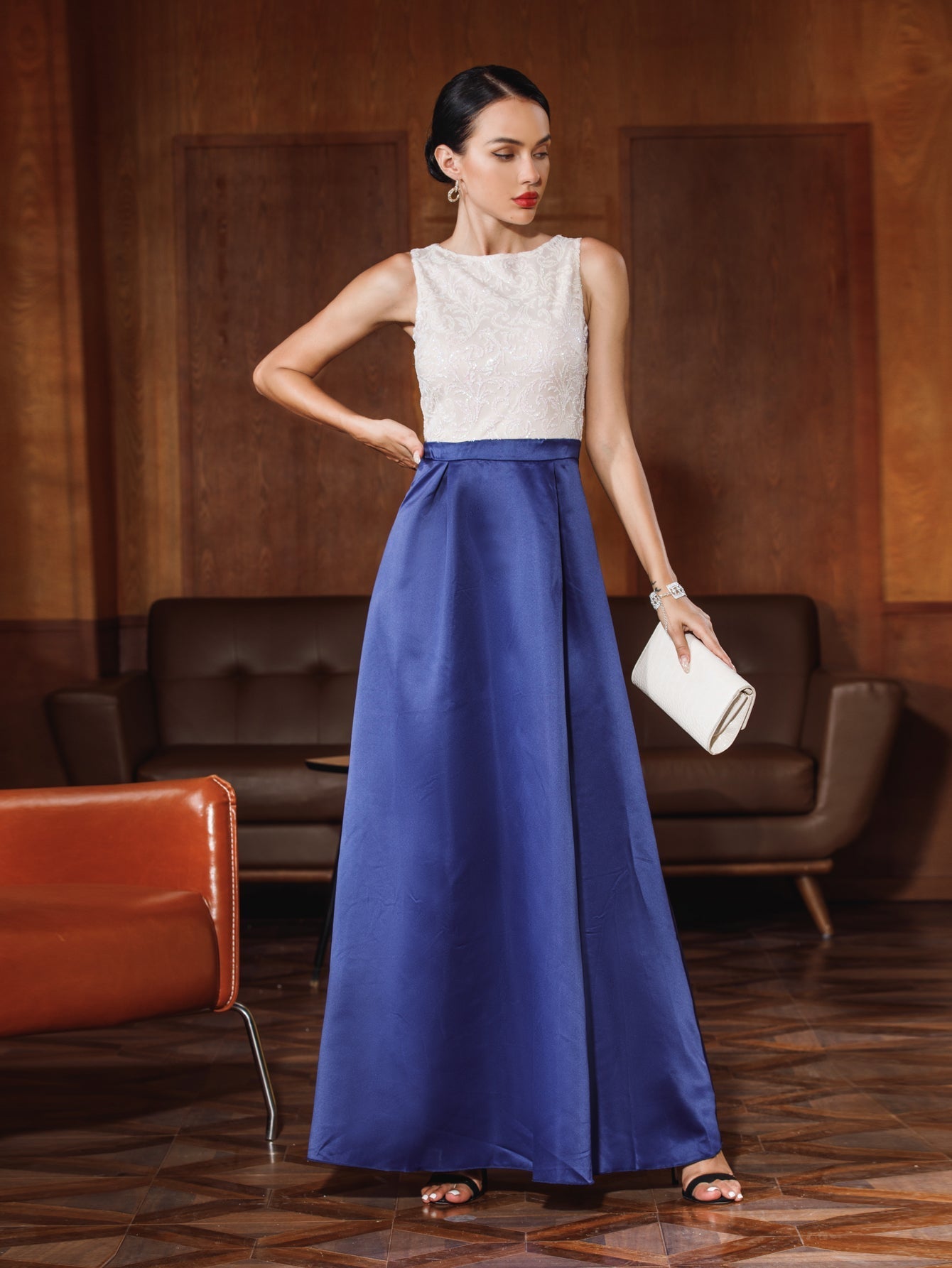 Fashion Women Sleeveless Gilded Slim Party Dress