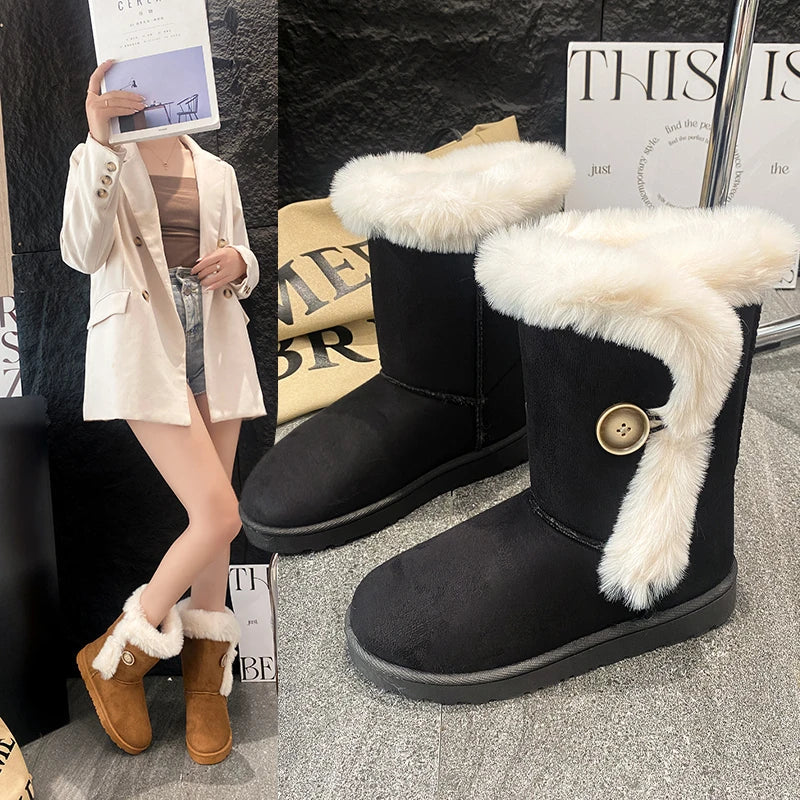 Fashion Warm Casual Versatile MidCalf Snow Boot