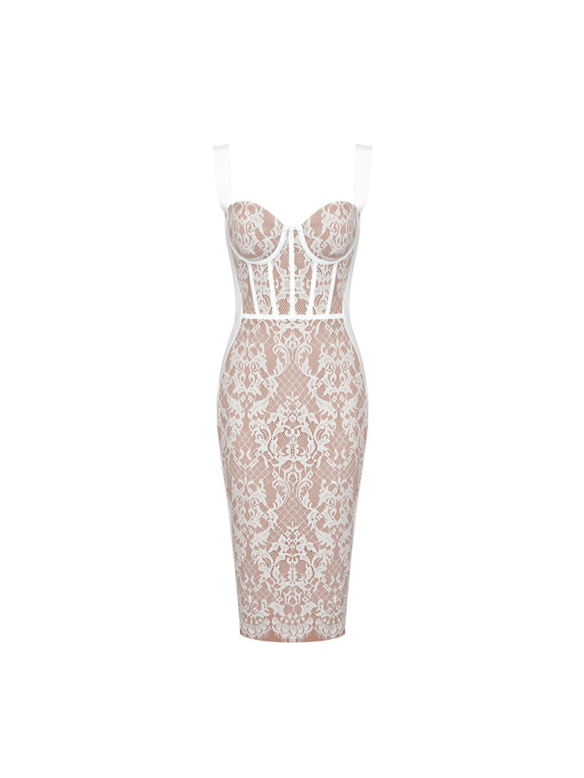 Lace Bandage Dress In White
