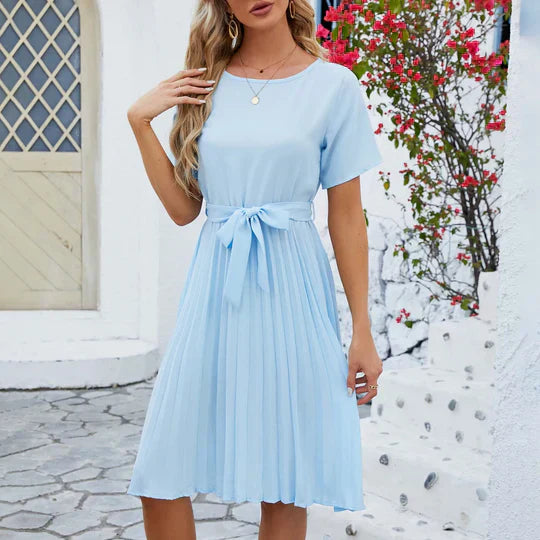 Dominique Minimalist Mint Green Pleated Formal Dress Statement Occasion Edit