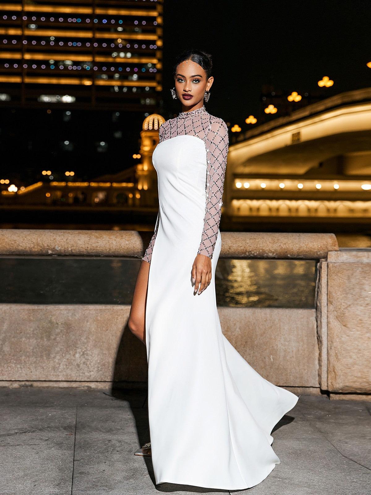 Net Rhinestone Mesh Dress