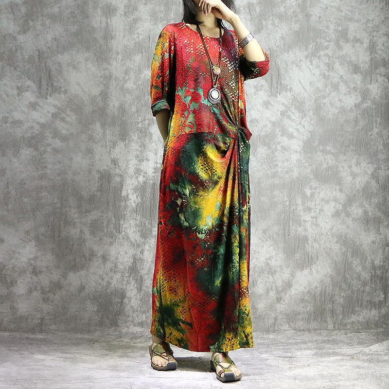 French prints blended dresses 18th Century Work Outfits red A Line Dress summer