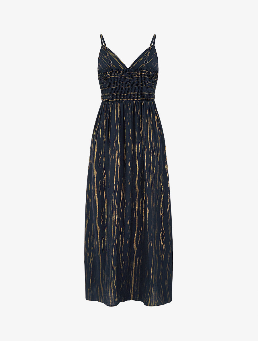 Aurora – Iridescent Empire Waist Maxi Dres 2