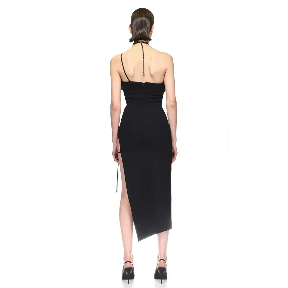 3D Flower Halter Bodycon Party Dress