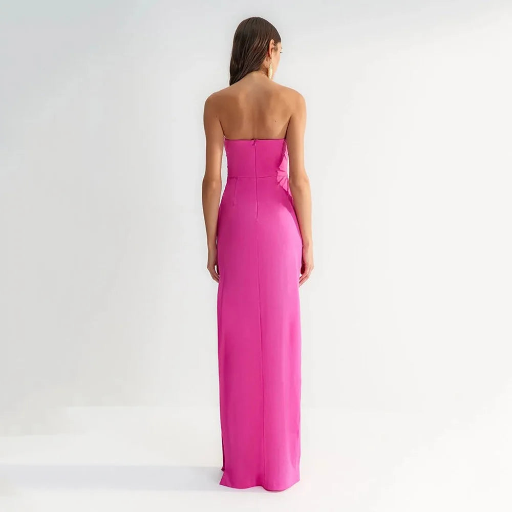 Polka Dot Tube Top Evening Party Dress