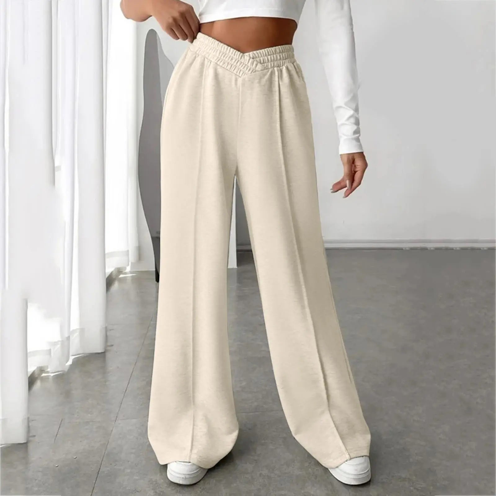 VShaper Elastic Wide Leg Stylish Gray Jogging Leisure Sweatpants
