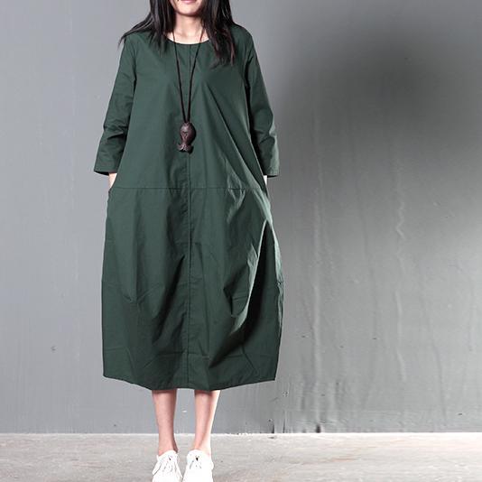 Green plus size cotton sundress summer maxi dresses causal traveling dresses