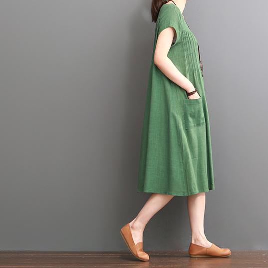 Green Summer Cotton Dress Plus Size Cotton Maxi Dresses ( Limited Stock)