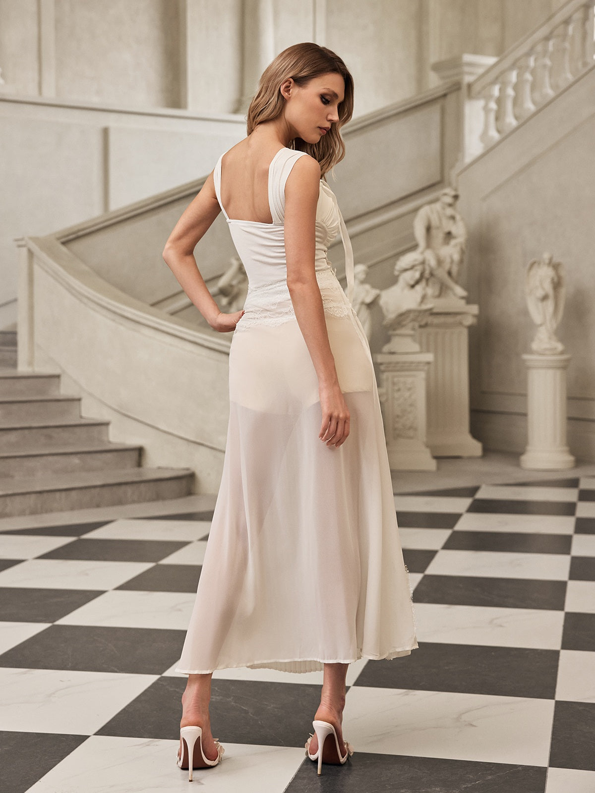 Lace Pleat Skirt Set