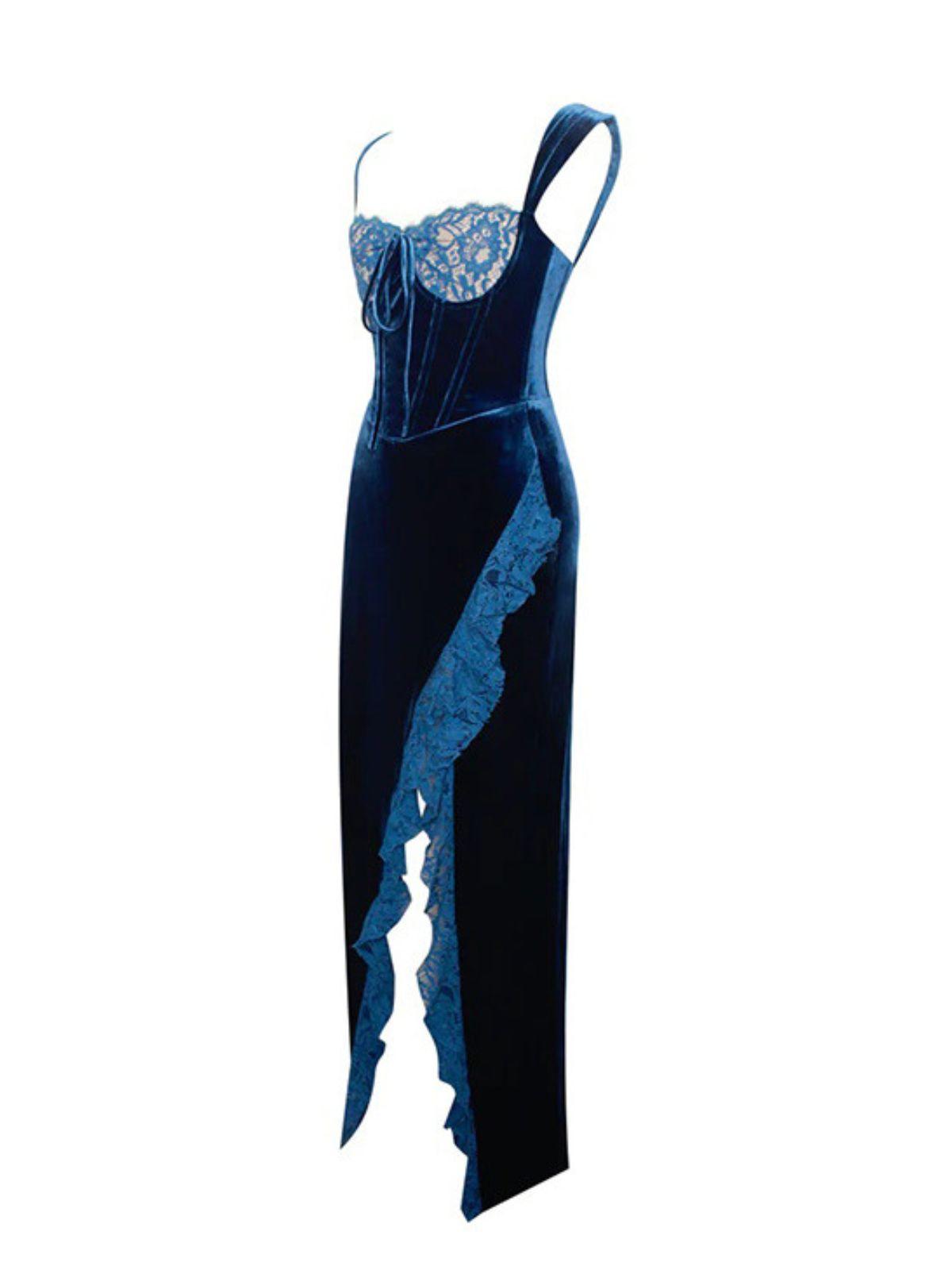 Asymmetric Velvet Dress
