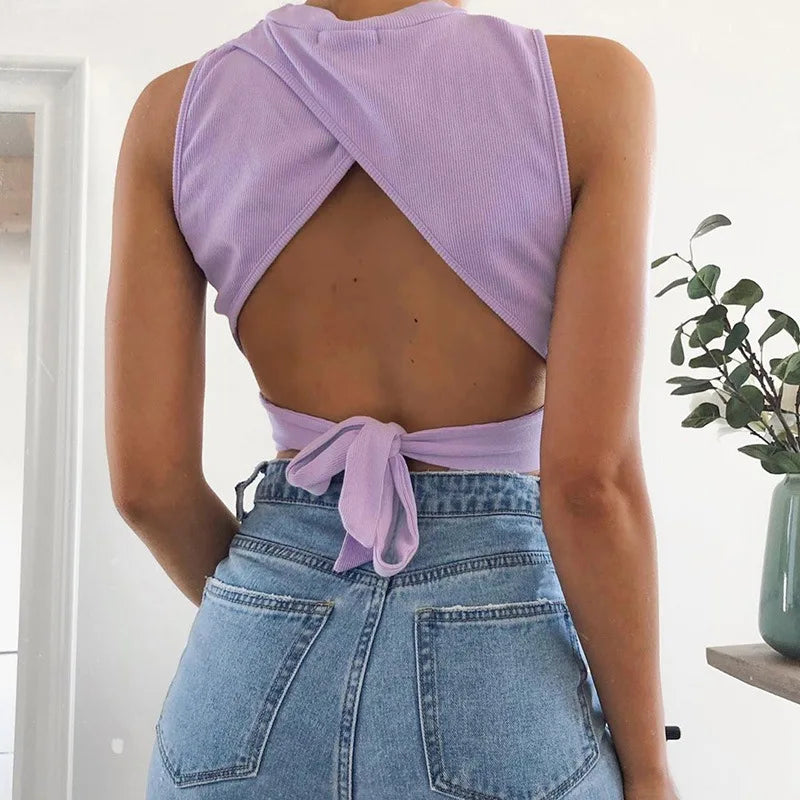 Bandage Criss Cross Cotton Cami Top