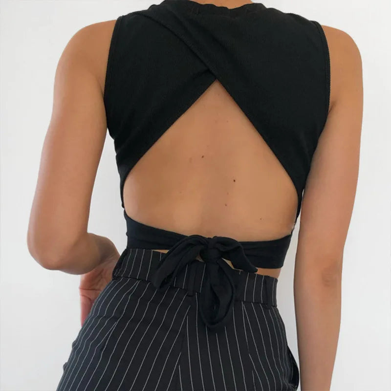 Bandage Criss Cross Cotton Cami Top