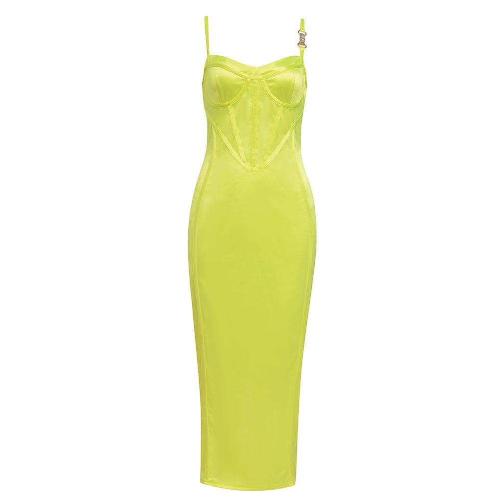 Strappy Sleeveless Midi Striped Bodycon Dress HB76590