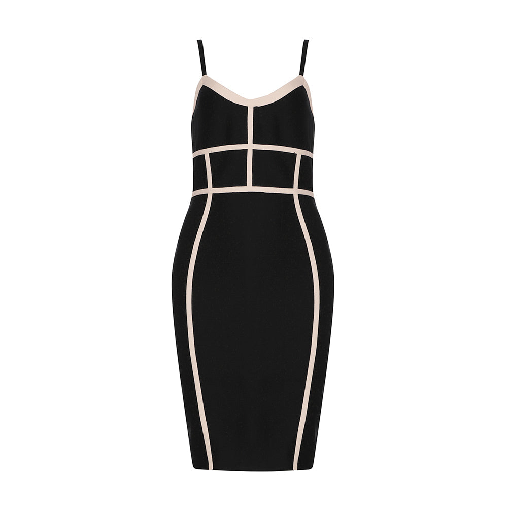 Strappy Sleeveless Striped Midi Bandage Dress HB7789