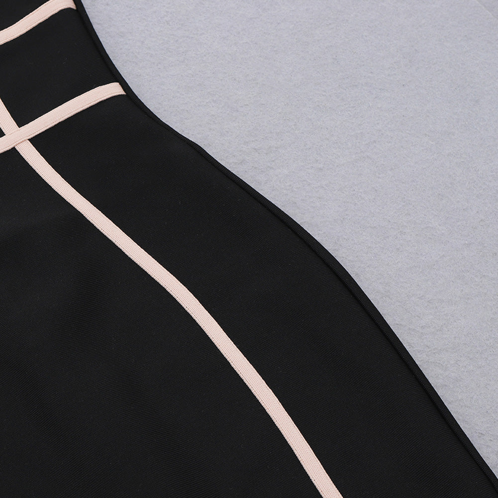 Strappy Sleeveless Striped Midi Bandage Dress HB7789