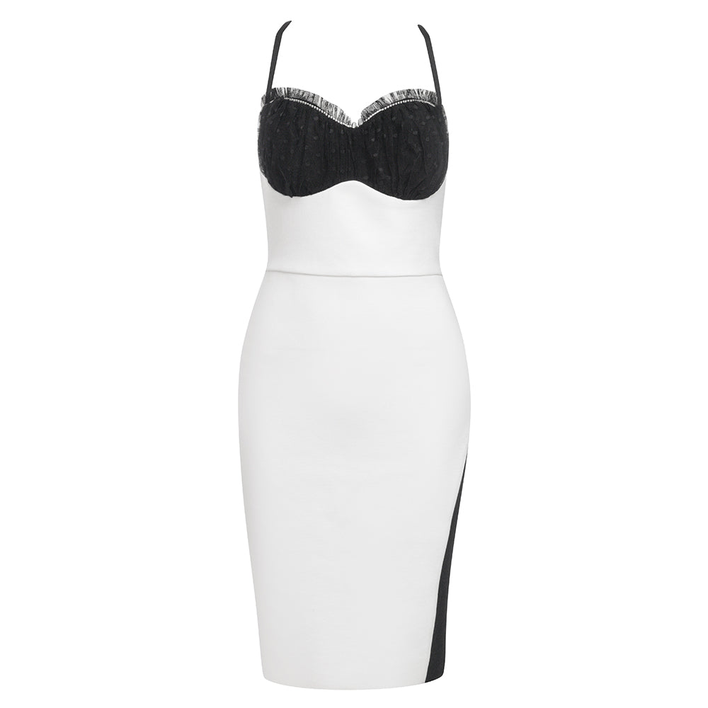 Strappy Sleeveless Midi Frill Bandage Dress HB79050