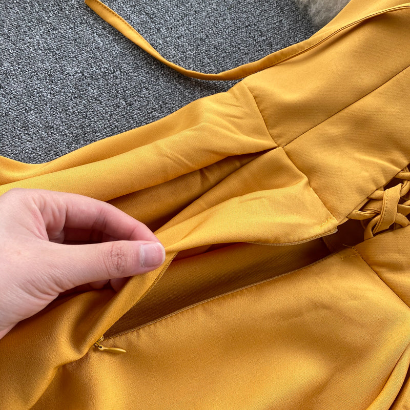 Amatista Boutique Yellow Sleeveless Cocktail Dress Evening Wear Edit
