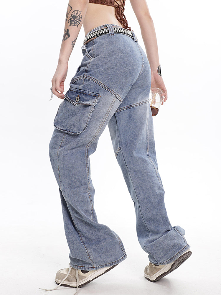 Vintage Light Blue Cargo Jeans