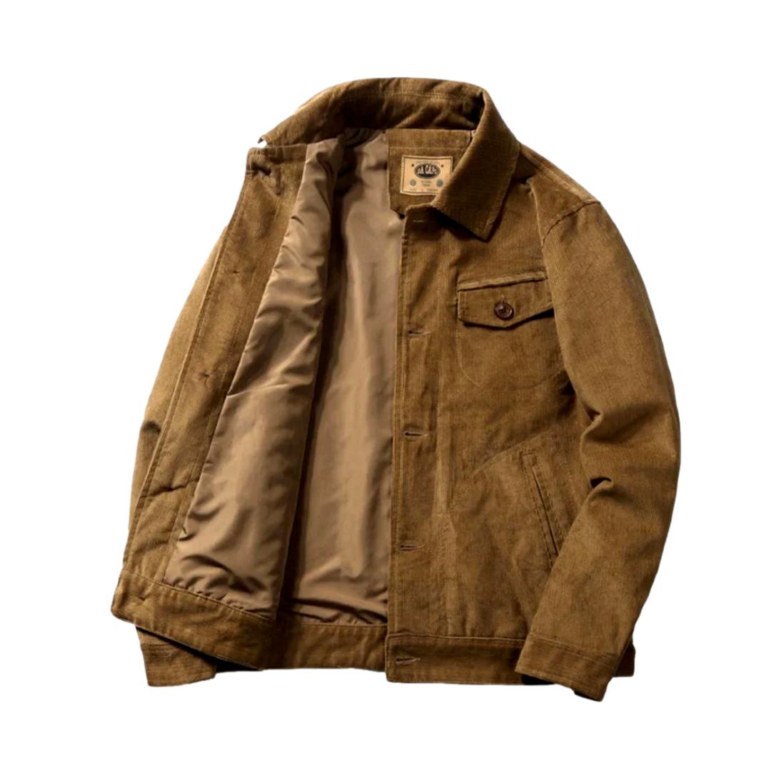Collared Button-Front Corduroy Chest Pocket Trucker Jacket 3