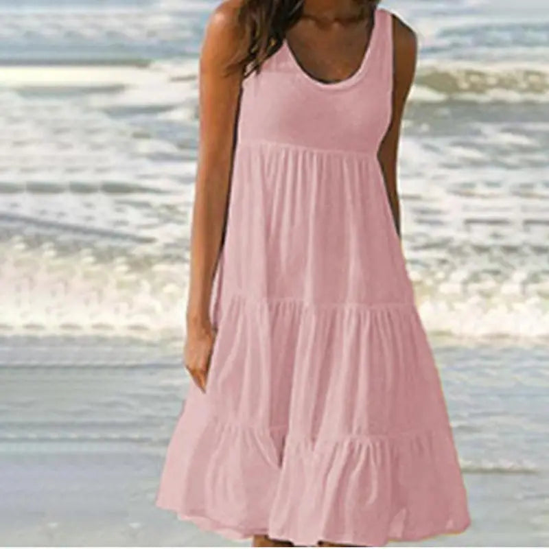 Daphne Luxe Women's Boho Summer Dress with Ruffles Boutique Collection