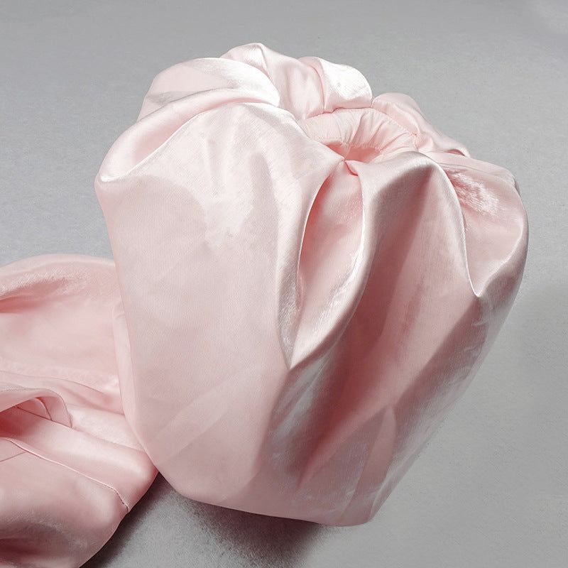 Pink Sweetheart Puff Sleeve Satin Bodycon Midi Dress 11