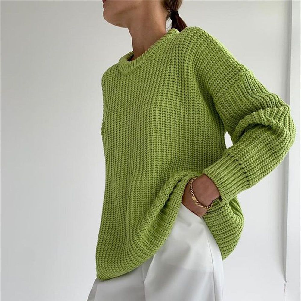 Mock Neck Chunky Ribbed Knit Oversized Sweater 5