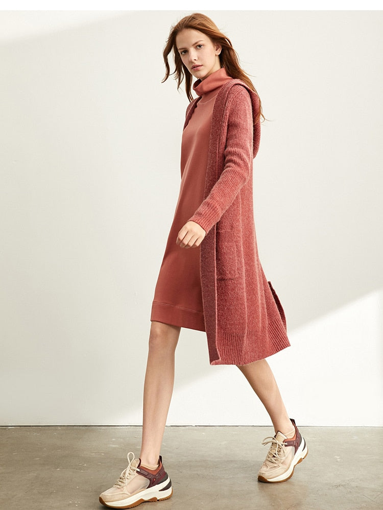 Women Fashion New Loose Hat Long Knitted Female Cardigan