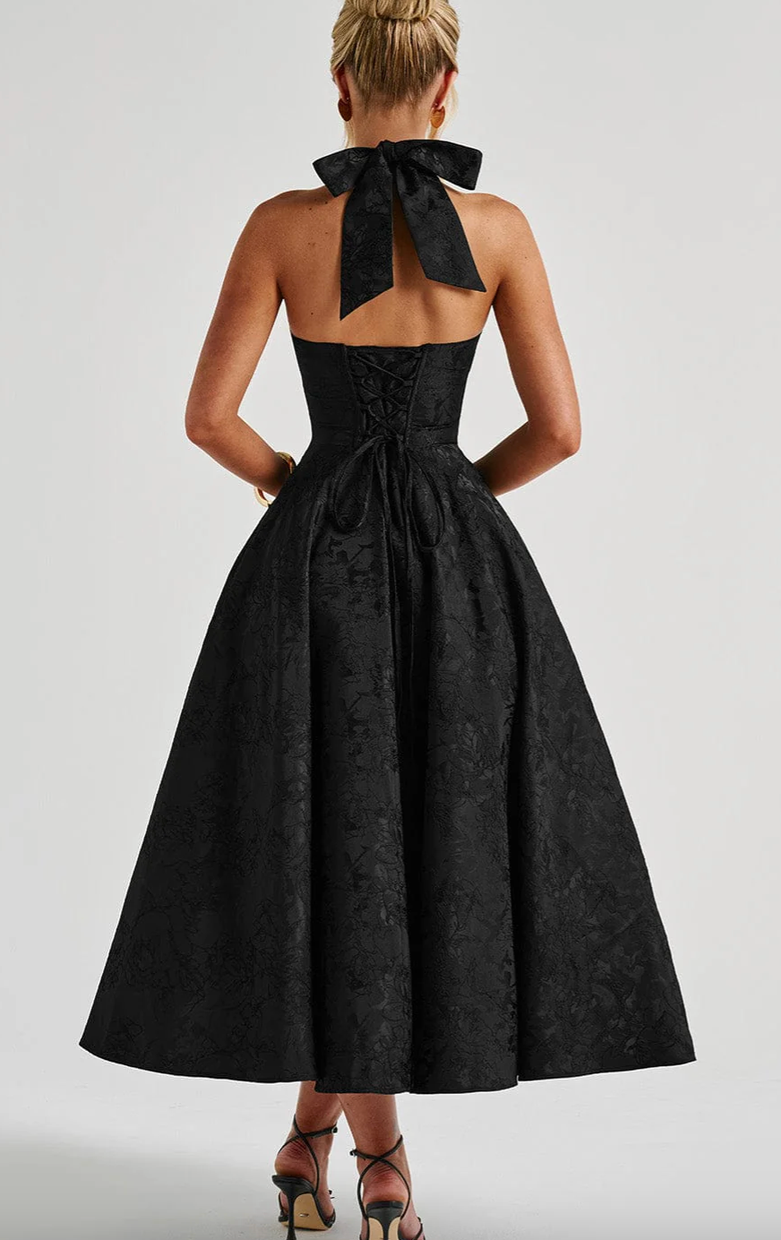 Christina Boutique Smart Midi Dress with a Bull Neck Chic Silhouette Collection