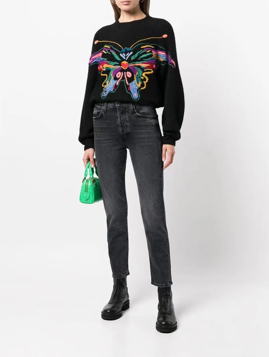 High Quality Stretch Women straight denim casual fashion ankle-length Fall Winter new Jean