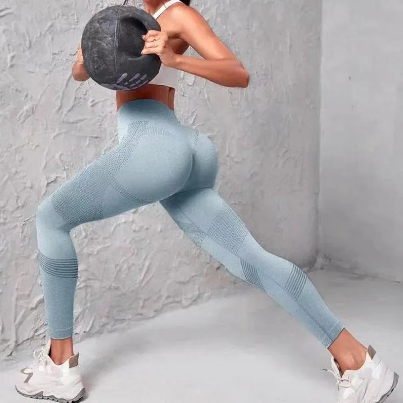 Waist Striped Mesh Fitness Outdoor Running Legging