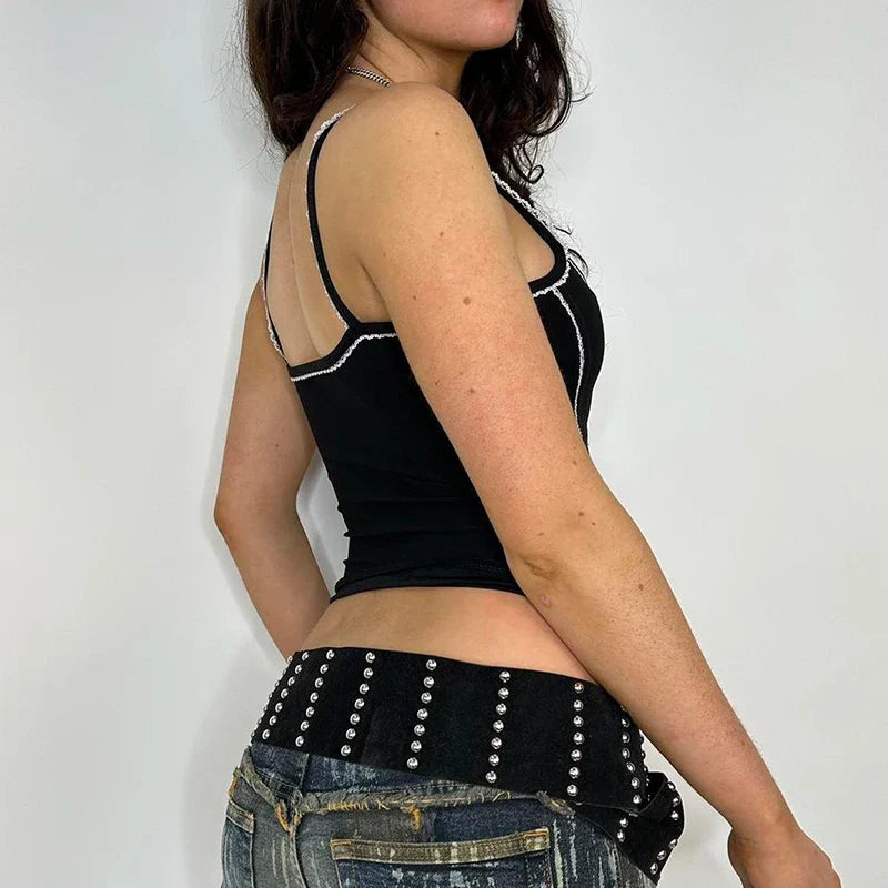 Gothic Vintage CrissCross Bandage Crop Top