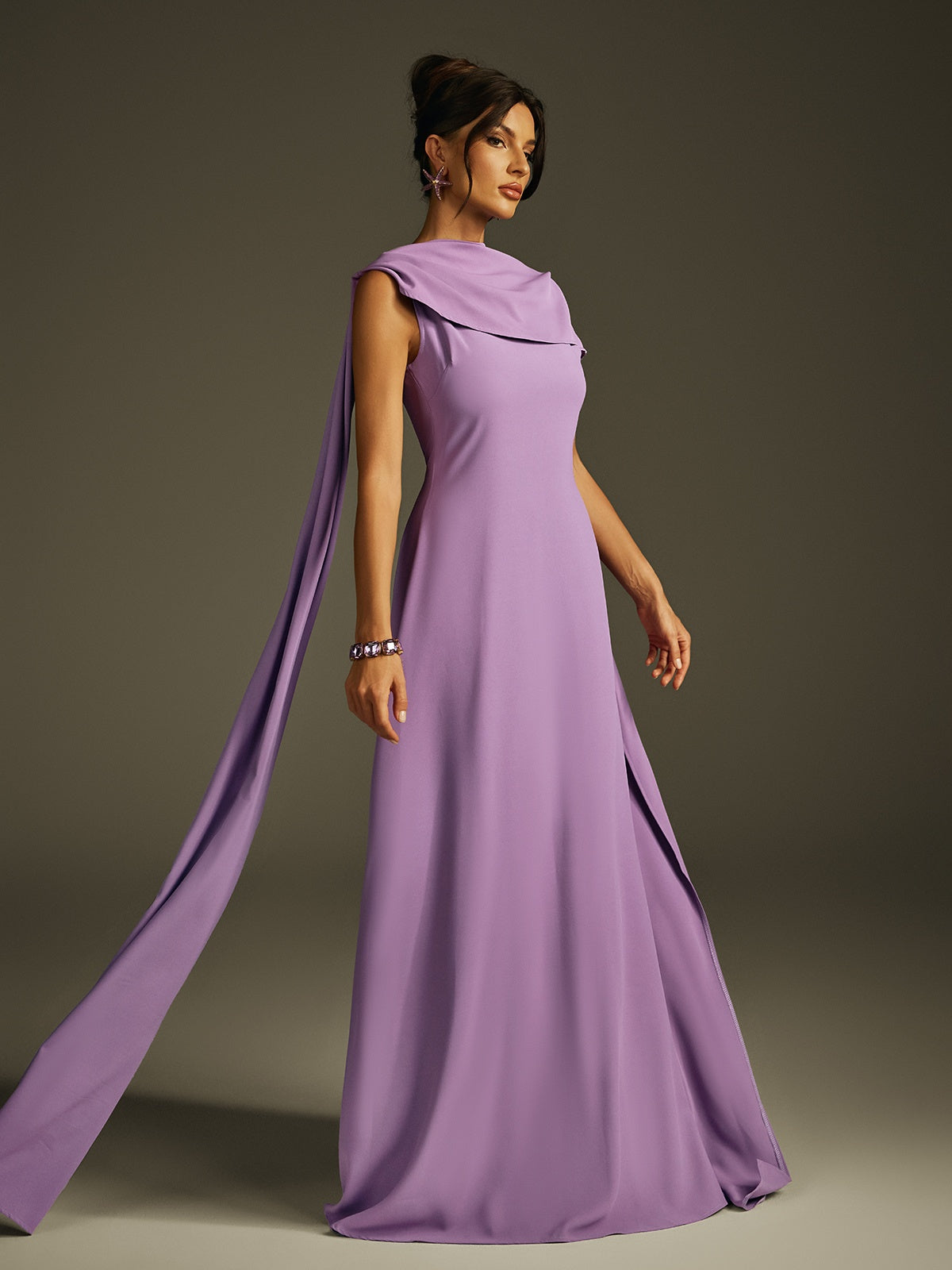 Shawl Sleeveless Maxi Dress